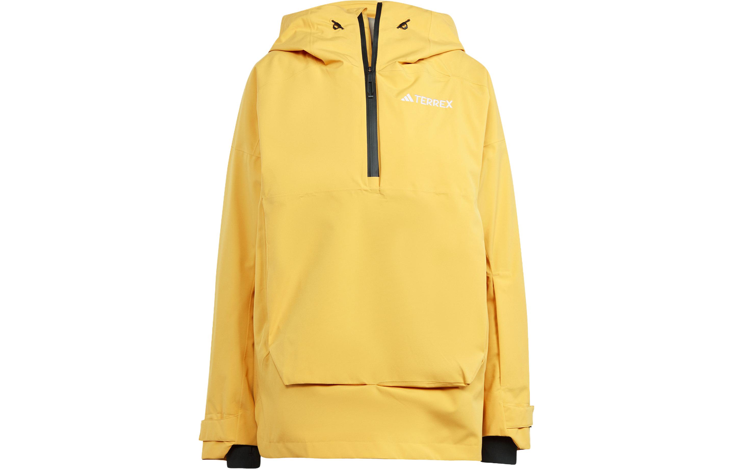 Adidas Xperior 2l Lined Rain.Rdy Anorak Logo Outdoor Sports Windproof and Waterproof Hooded 2L Ski Jacket Women's Day Sun Yellow