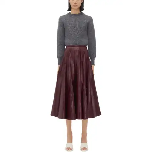 Bottega Veneta Shiny Leather Skirt