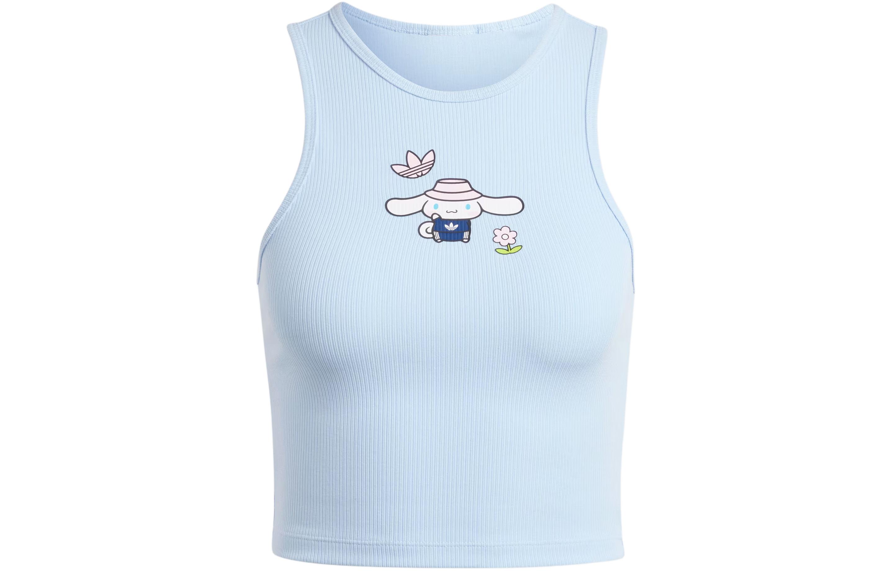Adidas, hello kitty, cartoon T-shirt with a round collar, print