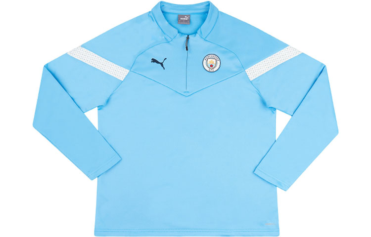 PUMA Manchester City 1/4 Zip Training Fleece Top Soccer Jersey Women’s Blue