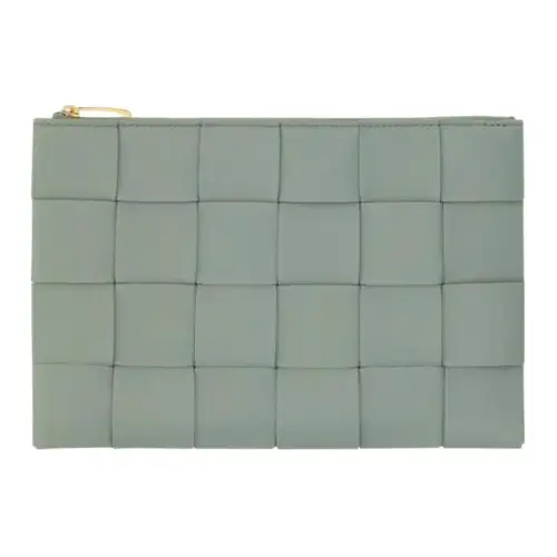 Bottega Veneta Sheepskin With Cow Leather Clutch Small Women's Green