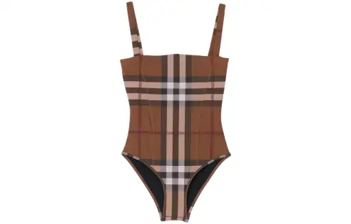 【Previous Season】check-print stretch swimsuit