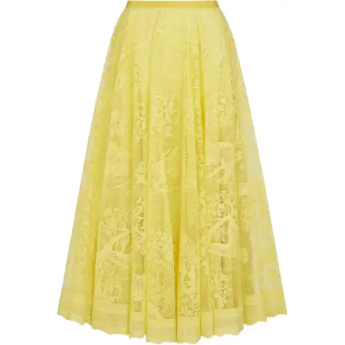 DIOR SS24 Casual Long Skirt Women's Lemon Yellow