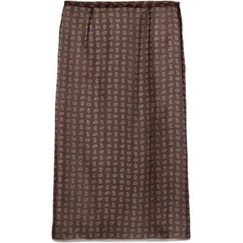 PRADA Paisley-print Silk Midi Skirt