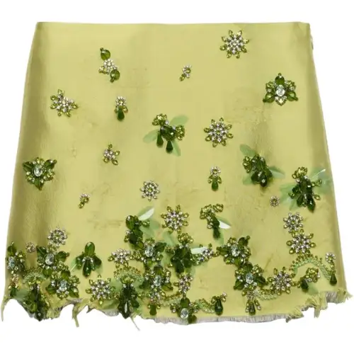 PRADA Embellished Raw Cut Hem Mini Skirt