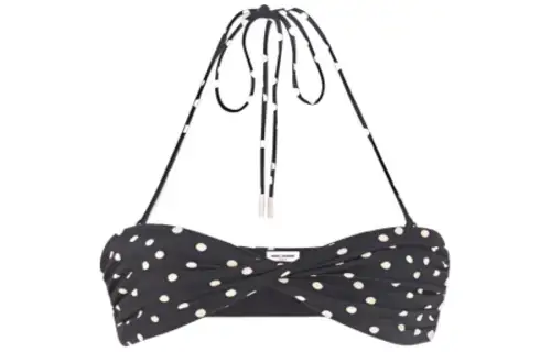 SAINT LAURENT Dotted Bandeau Bikini Top