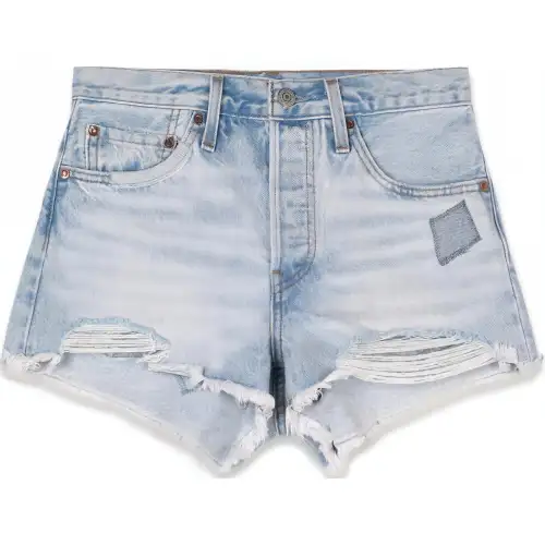 Levis Denim Shorts Women's Light Blue Washed