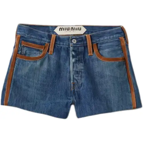 MIU MIU Denim Shorts Women's Blue