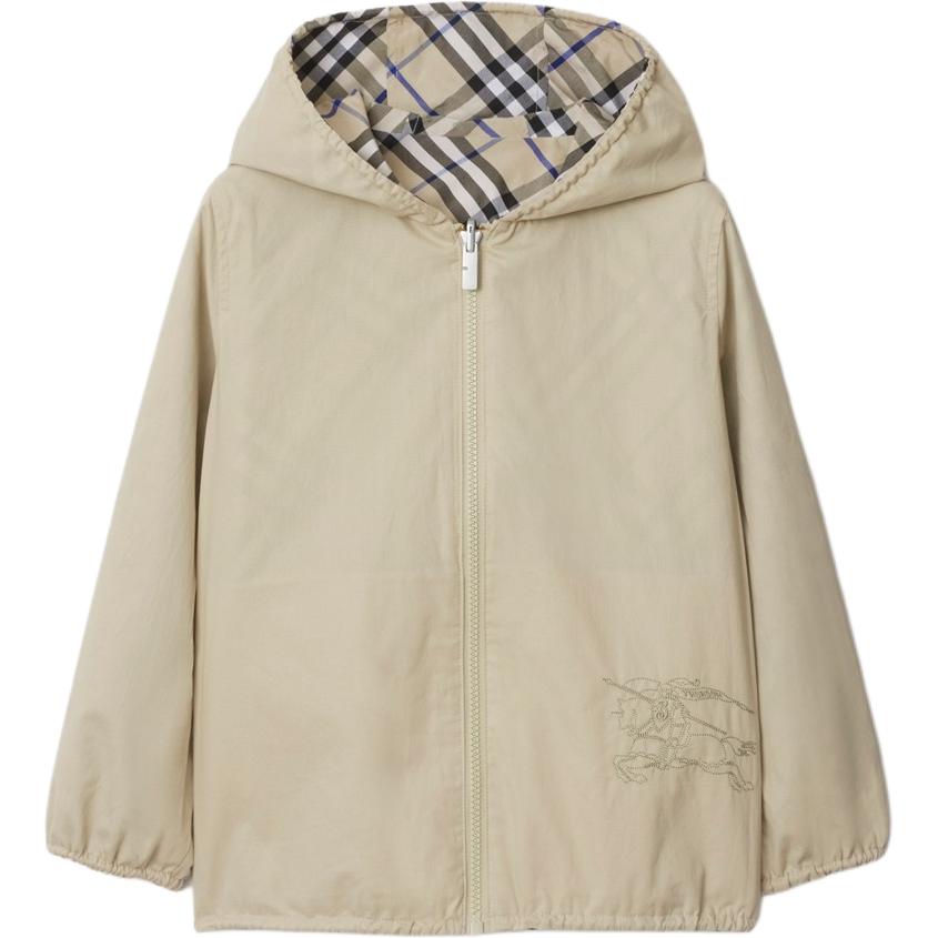 Burberry Jacket, double-sided children's long-sleeve with zipper with hood, classic length
