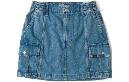 Vans Design blue denim skirt with zipper, mid rise