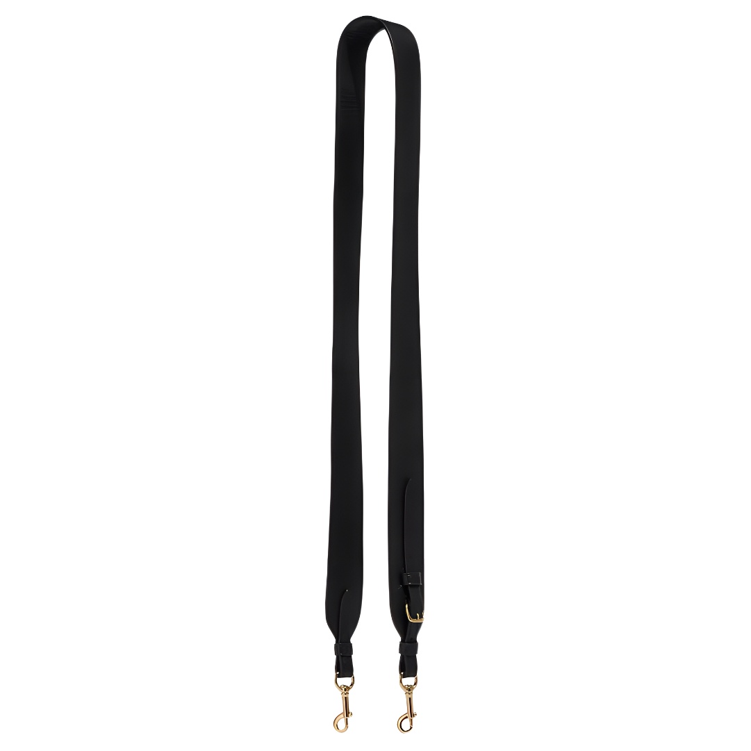 COACH Coach 115 Solid Color Simple Refined Adjustable Pebble Leather Bag Shoulder Strap Women's Black