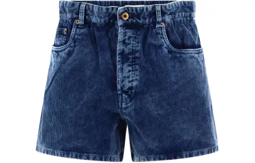 MIU MIU Washed Corduroy Shorts Denim Shorts Women's Blue