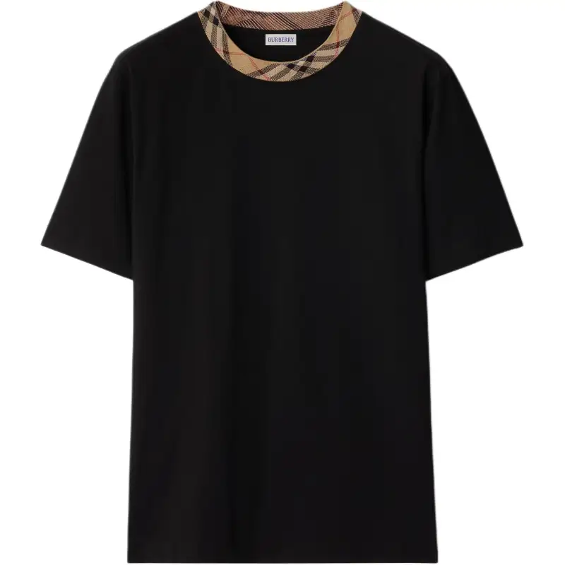 Burberry Check-Trim Crewneck T-Shirt