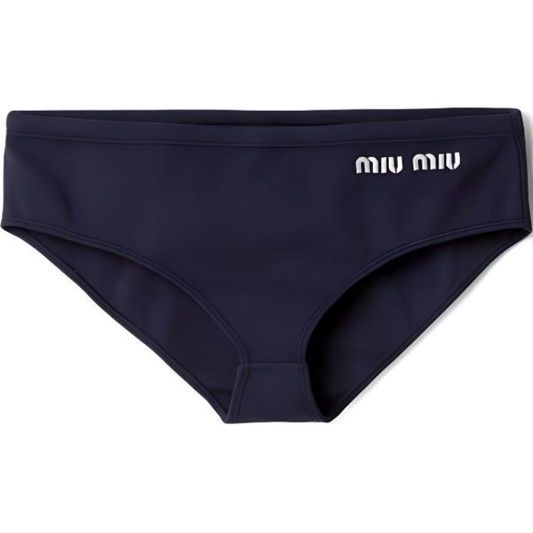 Miu Miu logo-embroidered bikini bottoms