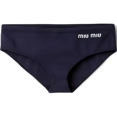 Miu Miu logo-embroidered bikini bottoms