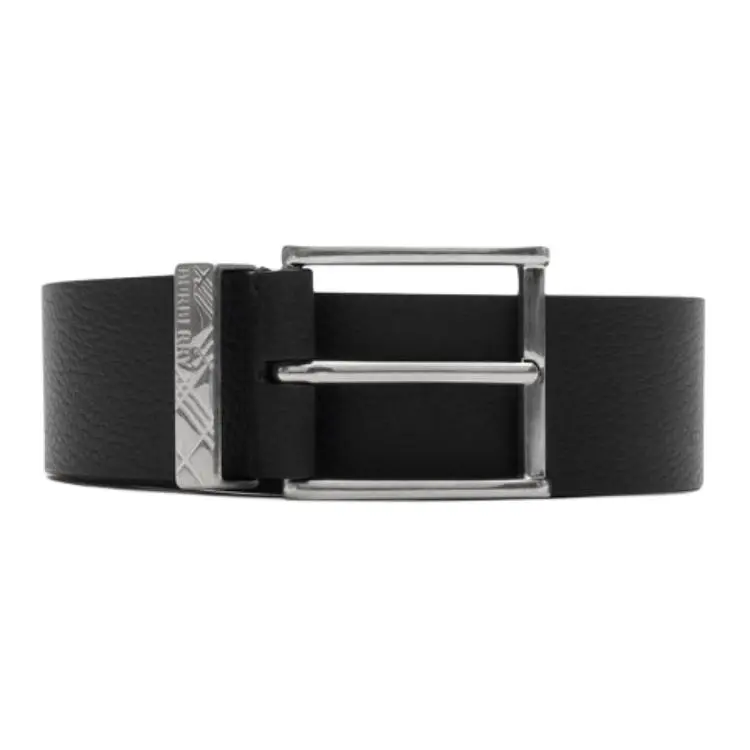 Burberry engraved-check leather belt