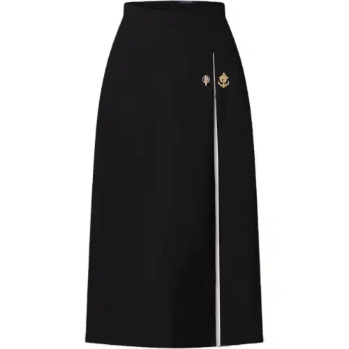 LOUIS VUITTON Graphic Box Pleat Maxi Skirt