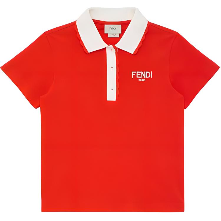 Детская футболка-поло Fendi (красная)