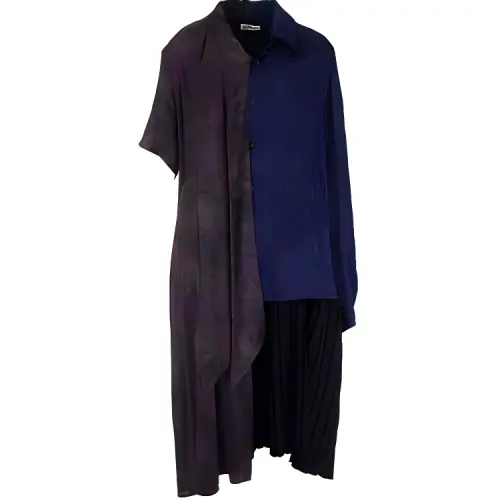 Balenciaga SS21 Long Sleeved Dress Regular Fit Women's Blue