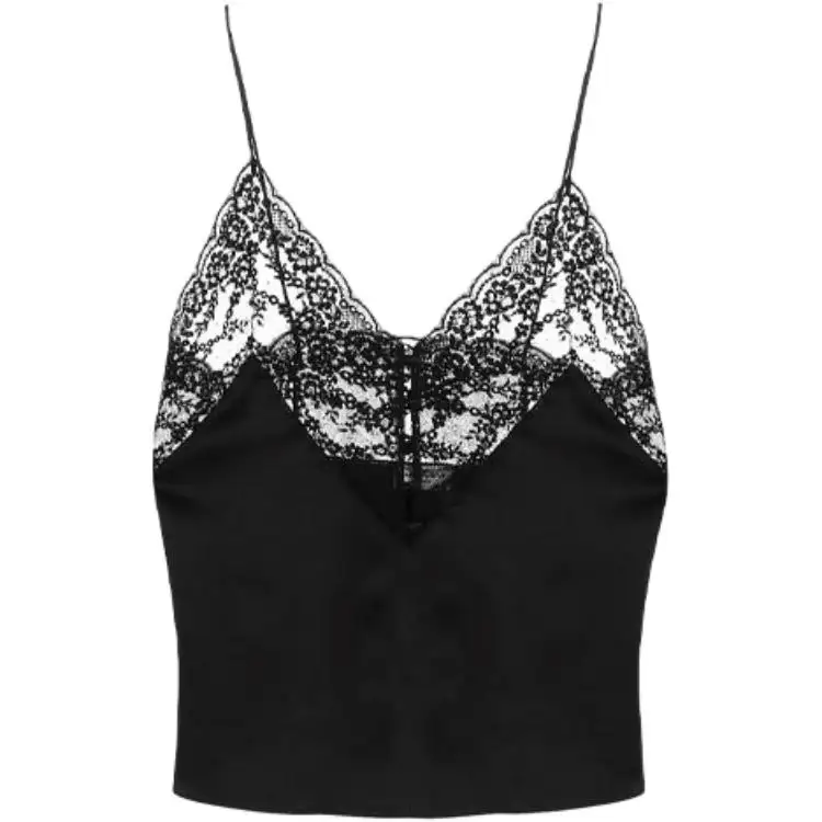 SAINT LAURENT Camisoles Women's Black V Neck Moderate Other