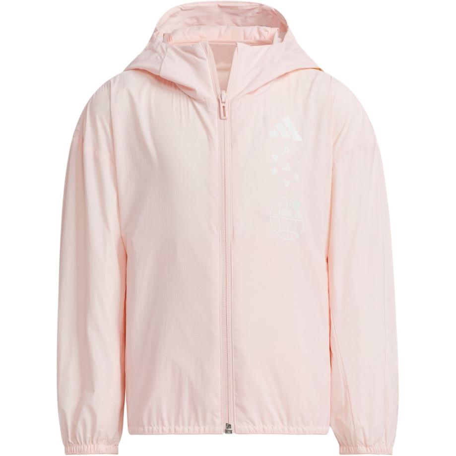 Женская куртка adidas Hooded Windbreaker (розово-белая)