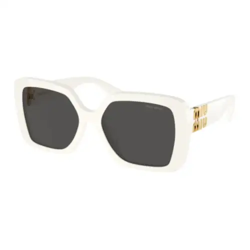 MIU MIU Irregular Shape Sunglasses Women's White