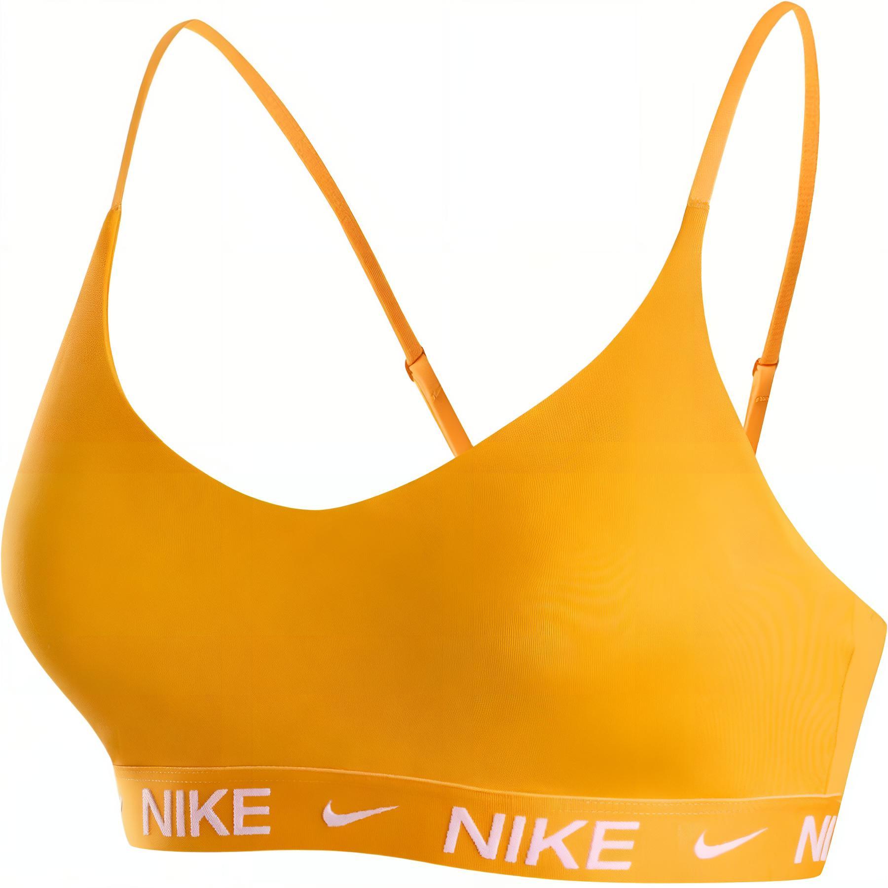 Nike Solid Color Adjustable Low-Intensity Support Quick-Dry Padded Sports Bra Women's Sundial Yellow