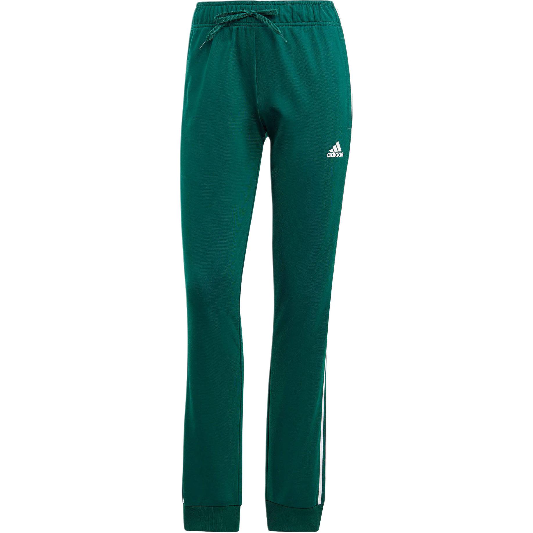 Adidas Women’s Primegreen Essentials Warm Slim Tapered 3 Stripes Track Tracksuit Bottoms Collegiate Green/White