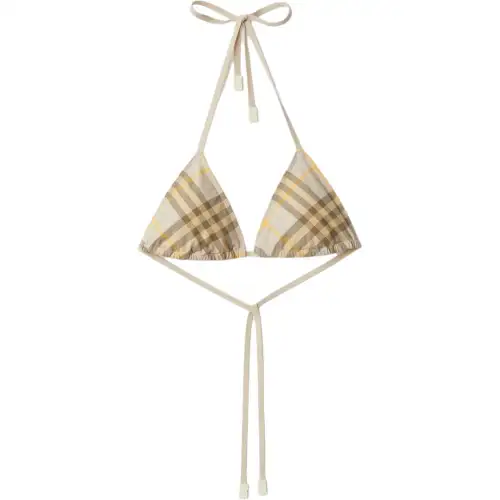 Burberry Check-Printed Halterneck Bikini Top