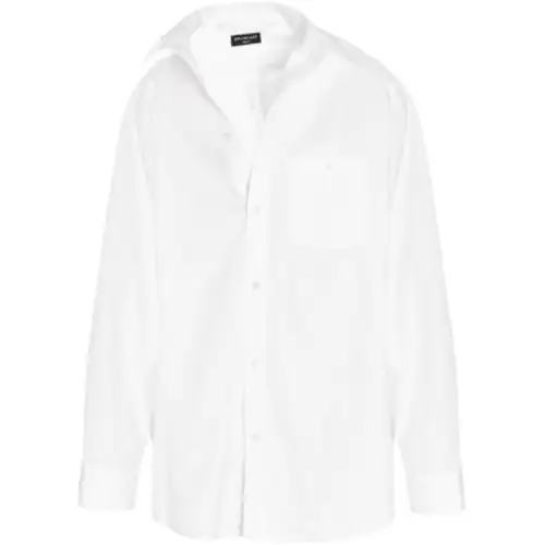 Balenciaga Shirts Women's White Lapel Moderate Shirt
