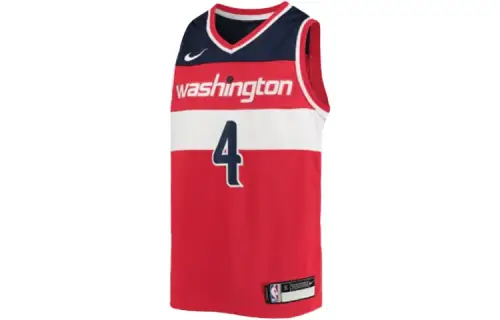 Nike Children's Sportswear Numbers and Letters Printed Contrast Color Retro Children's Basketball Jersey SW Fan Edition Westbrook Wizards Westbrook No. 4 Red Children's Style