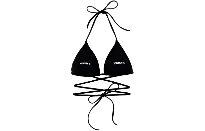 Vetements Logo print Triangle cup Bikini Top