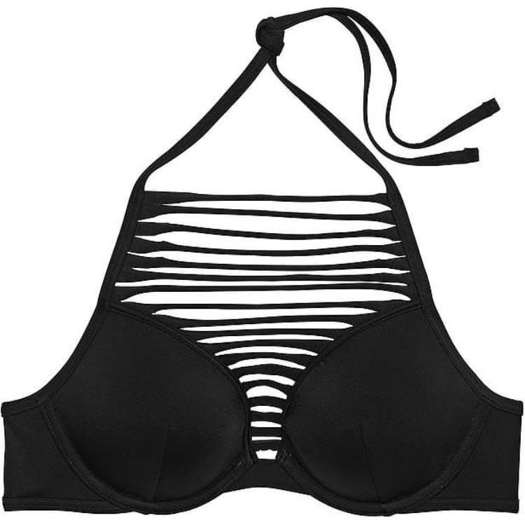 Victoria's Secret VS Archives Swim Sexy Tee High Neck Push Up Bikini Top/B Bikini Women's Black