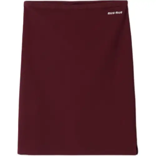 Miu Miu logo-embroidered piqué skirt