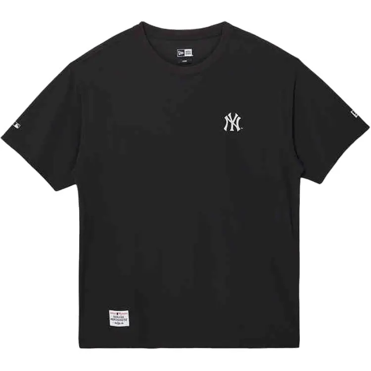 New Era T-Shirts Unisex Black Crew Neck Thin
