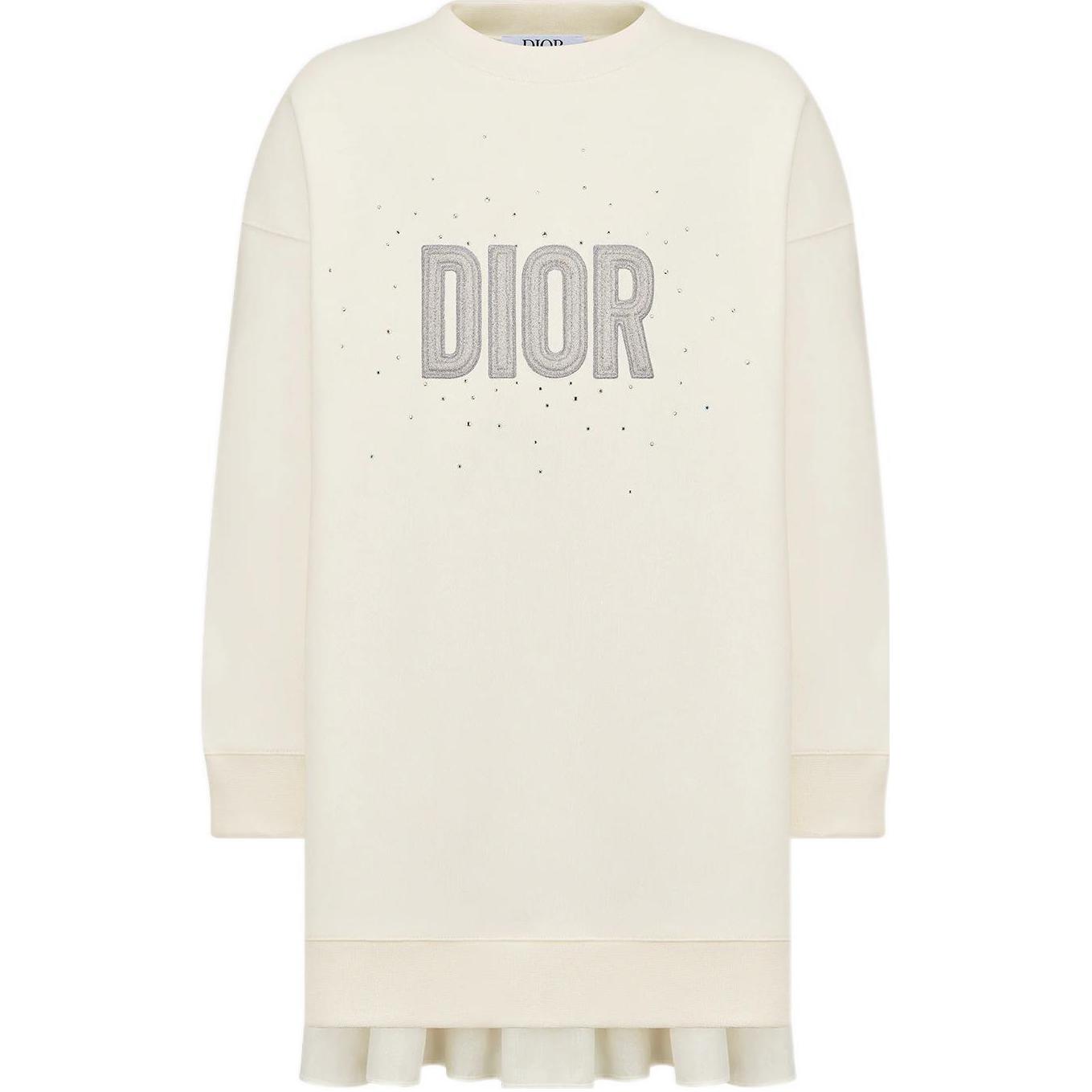 Женское платье Dior SS23 Logo Print (слоновая кость)