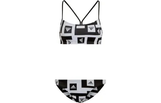 Adidas LOGO GRAPHIC BIKINI Two Piece Swimsuit Women's White/Black