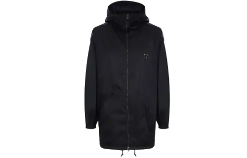 PRADA Jackets Women's Black Hooded Moderate Other