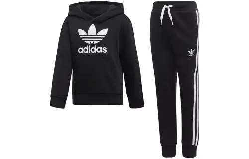 Adidas, sports suit, sweatshirt, black children's trousers, children's clothing, with your logo imprint, mid rise