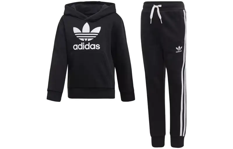 Adidas, sports suit, sweatshirt, black children's trousers, children's clothing, with your logo imprint, mid rise