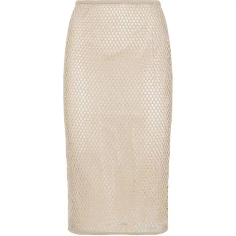 Prada Logo Plaque Midi Skirt