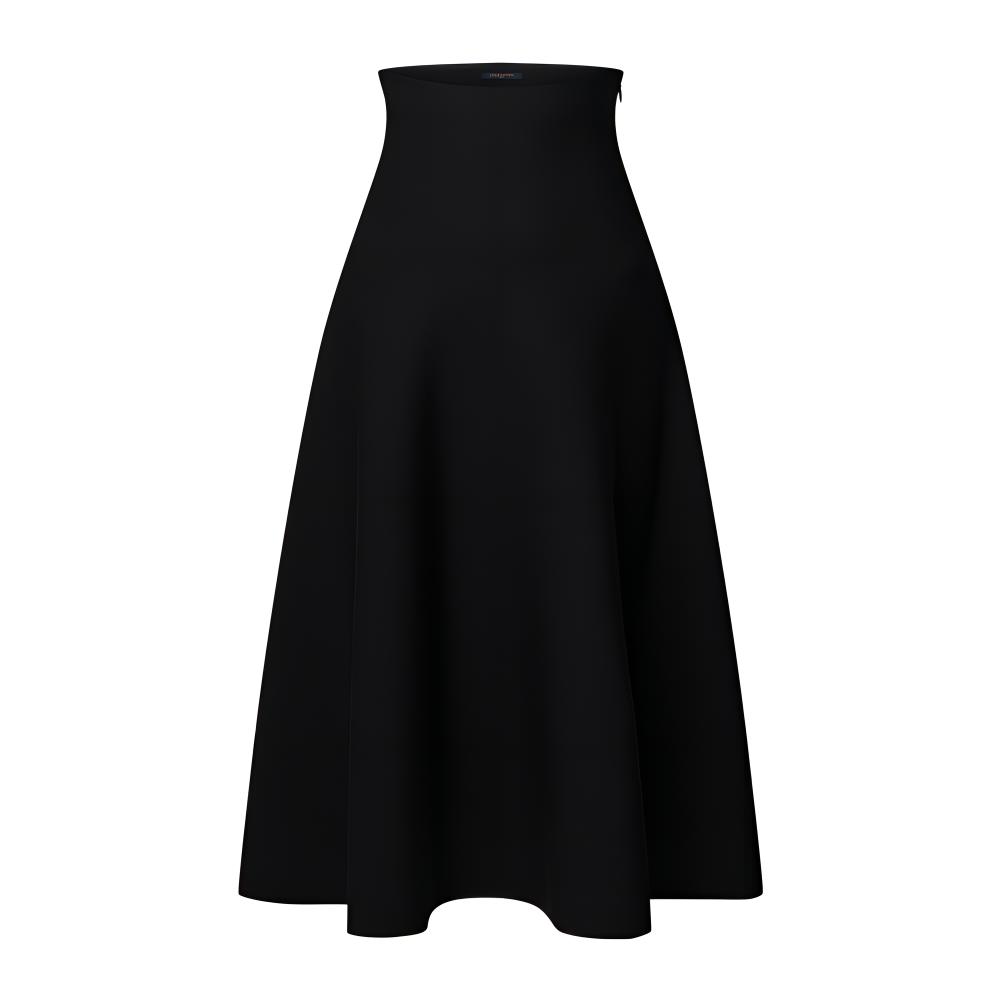 LOUIS VUITTON Flared Wool Skirt