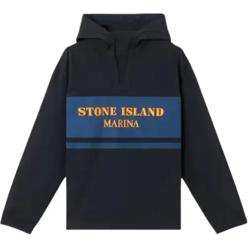 STONE ISLAND V neck Logo lettering Hoodie