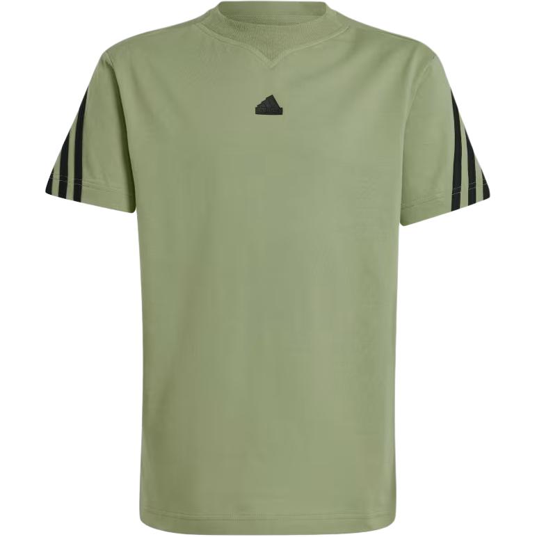 Adidas Future Icons 3-Stripes Tee Brand logo icon three stripes comfortable short-sleeved T-shirt tent green youth