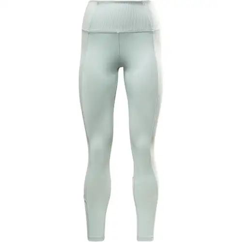 Reebok Rib High Rise Leggings Sports Pants Women's Green Purple Gray