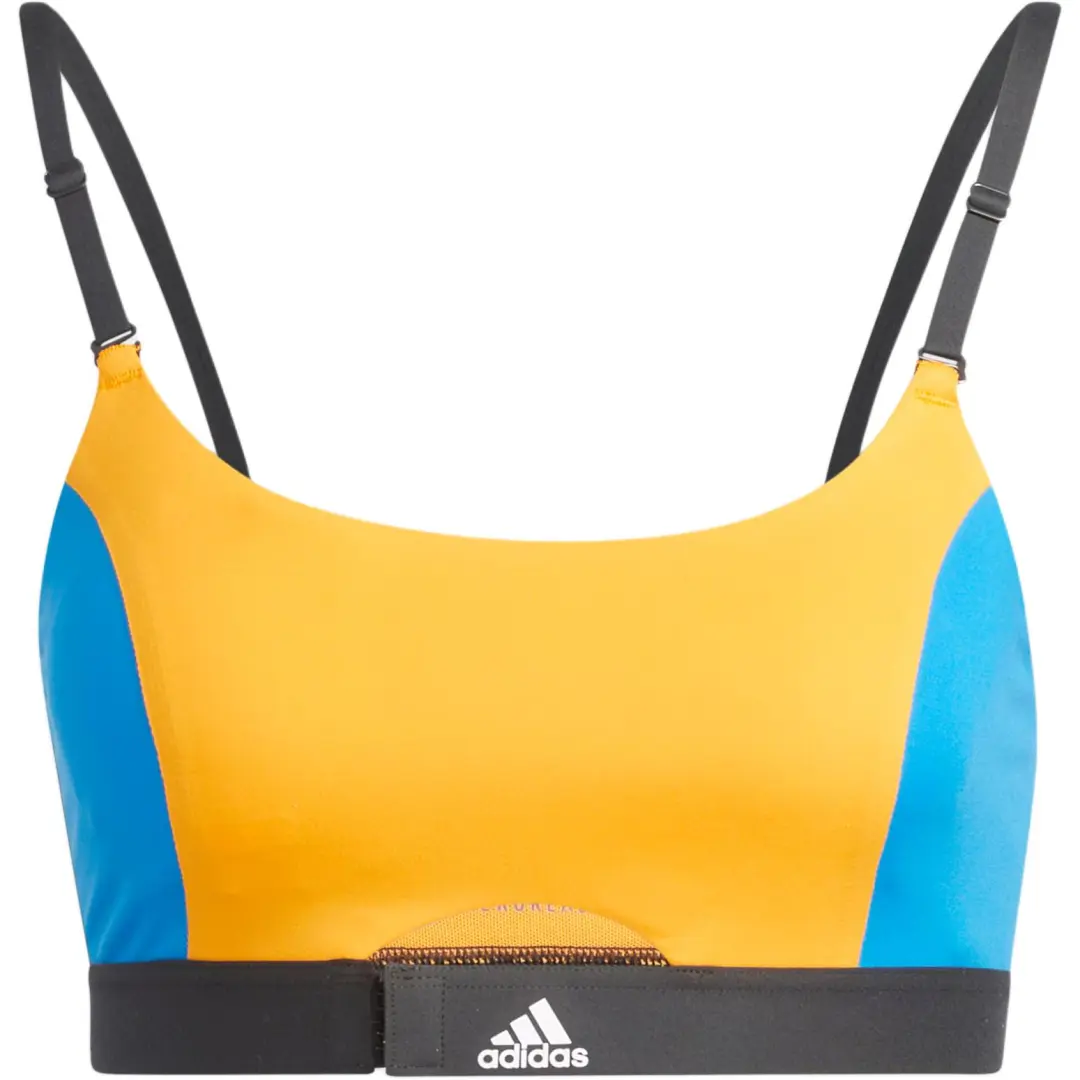 Adidas AEROIMPACT TRAINING BRA Sports Underwear Women's Orange Yellow/Bright Blue/Carbon Black