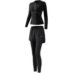 Li Ning Swimsuit Set Women's Infinity Space Black