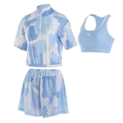 Anta Two Piece Swimsuit Women's Blue Three piece