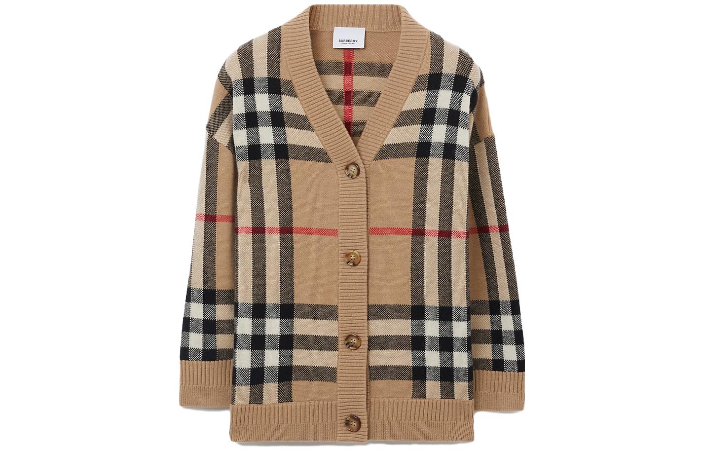 Детский кардиган Burberry Stripe Knit (каштановый)