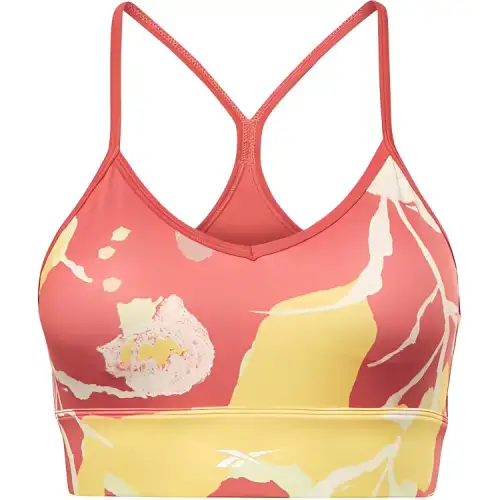 Reebok MYT Printed Sports Bra Sports Underwear Women's Visual Fuchsia Quality